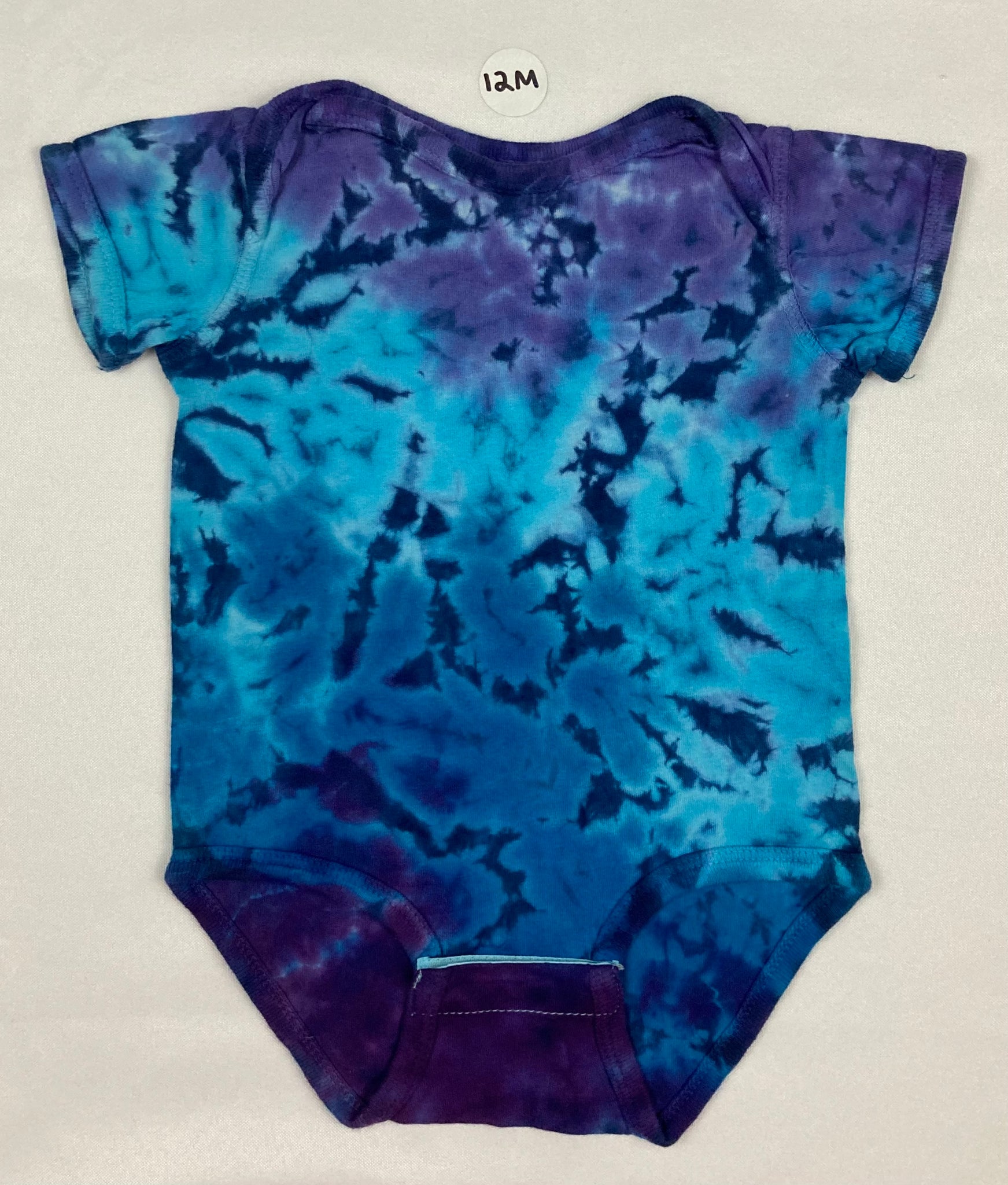 Baby Blue/Purple Tie-Dyed Bodysuit, 12M