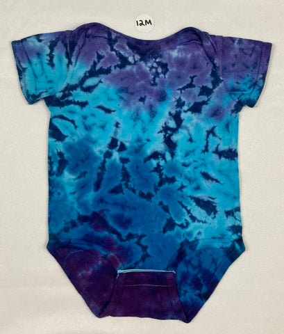 Baby Blue/Purple Tie-Dyed Bodysuit, 12M