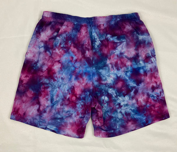 Men’s/Unisex Purple Ice-Dyed Shorts, M (32)