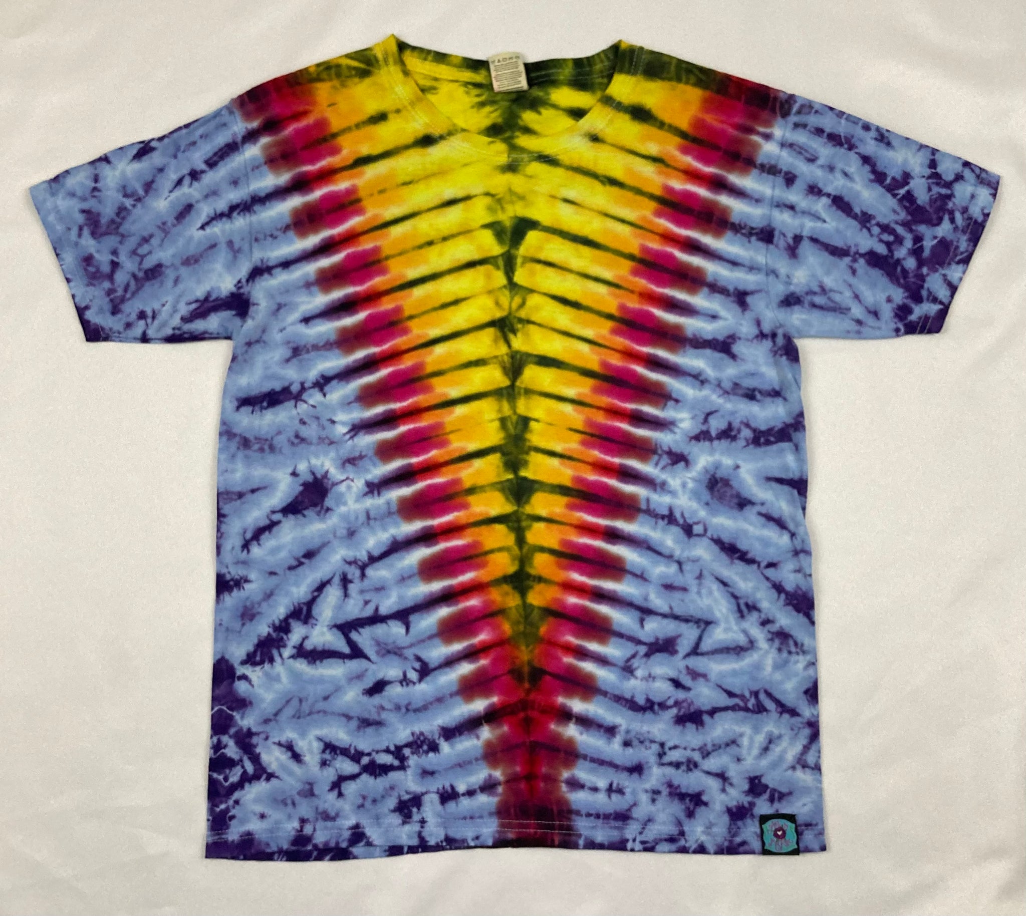 Kids Yellow/Purple Tie-dyed Tee, Youth L