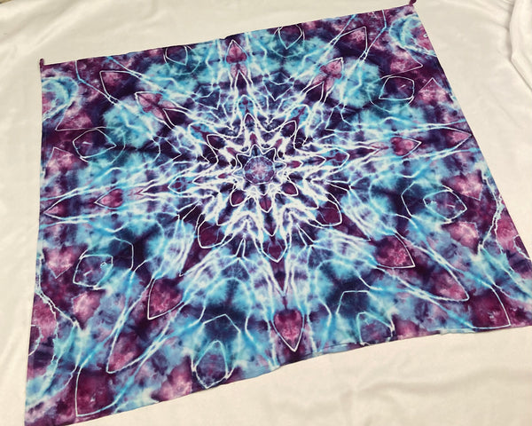 30" x 45" Frozen Mandala Ice-dyed Mini Tapestry/Wall Hanging