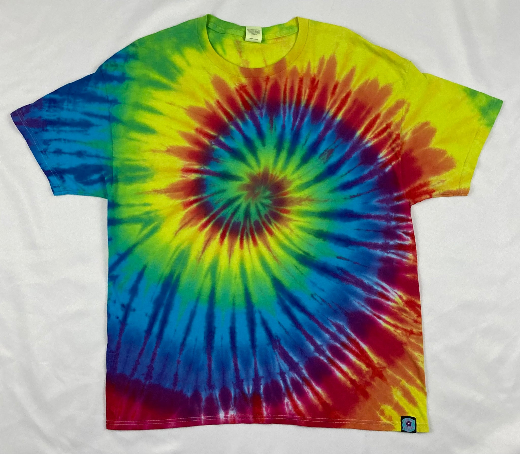 Adult Rainbow Spiral Tie-Dyed Tee, XL