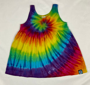 Toddler Rainbow Spiral Tie-Dyed Short Dress, 4T