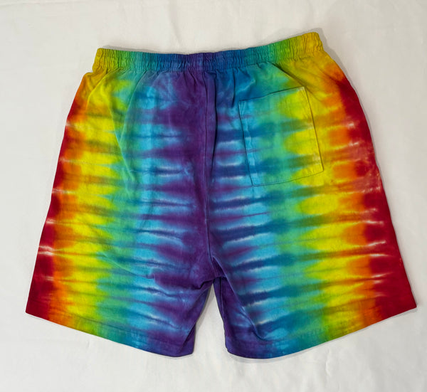Men’s/Unisex Rainbow Tie-Dyed Shorts, 2XL (38)