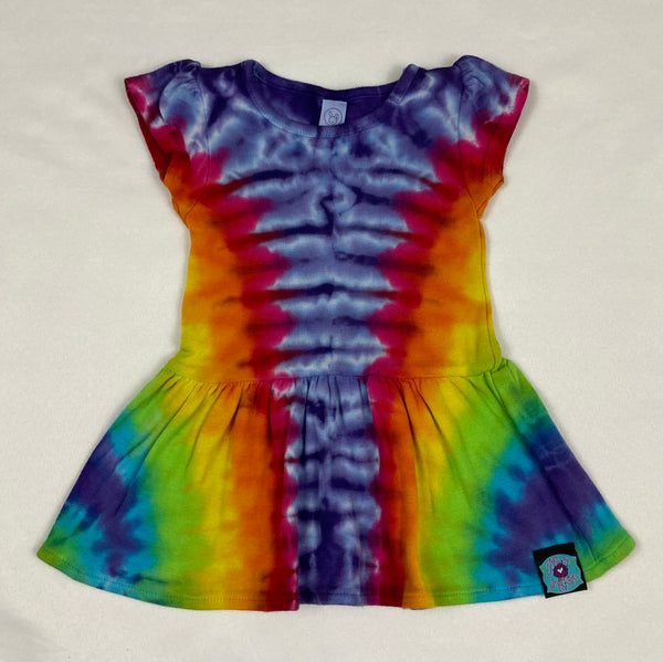 Baby Purple/Rainbow Tie-Dyed Dress, 6M