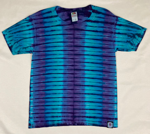 Kids Blue/Purple Striped Tie-Dyed Tee, Youth S