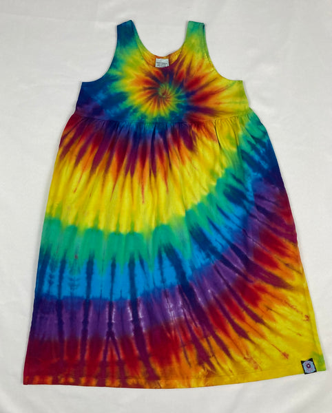 Youth Rainbow Spiral Tie-Dyed Dress, 8