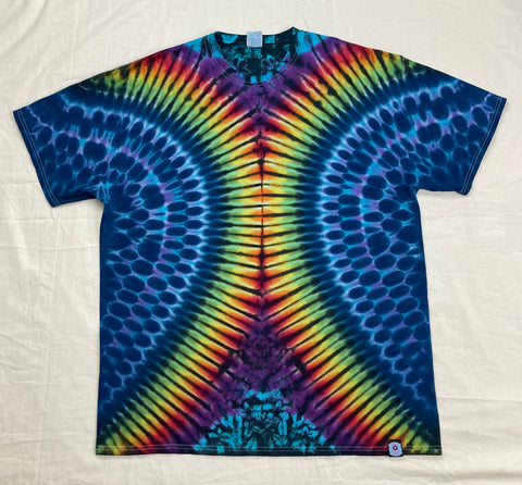 Adult Rbw/Blue Ocean Tie-Dyed Tee, 2XL TALL