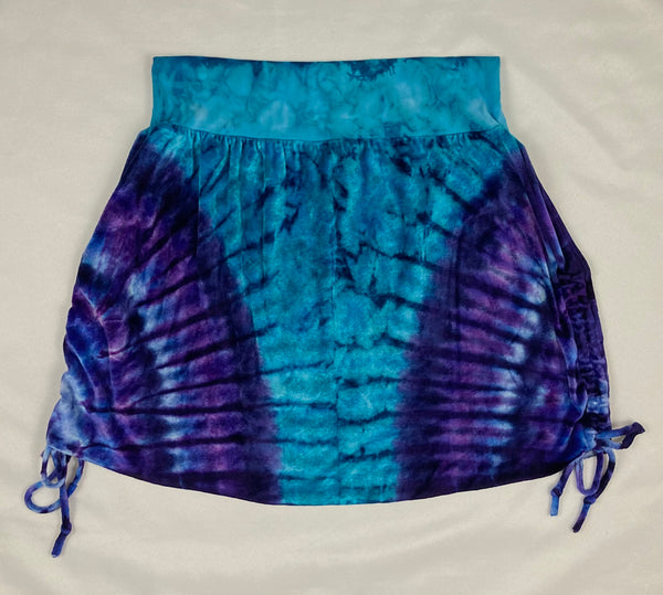 Ladies Blue/Purple Velour Mini Skirt w/ ties, S