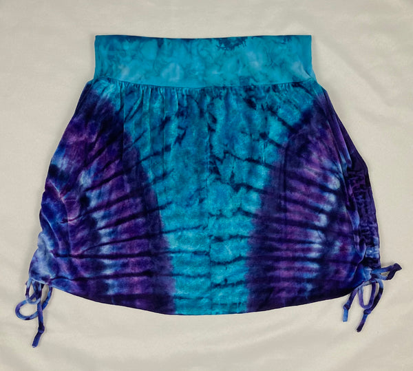 Ladies Blue/Purple Velour Mini Skirt w/ ties, S, XL & XXL