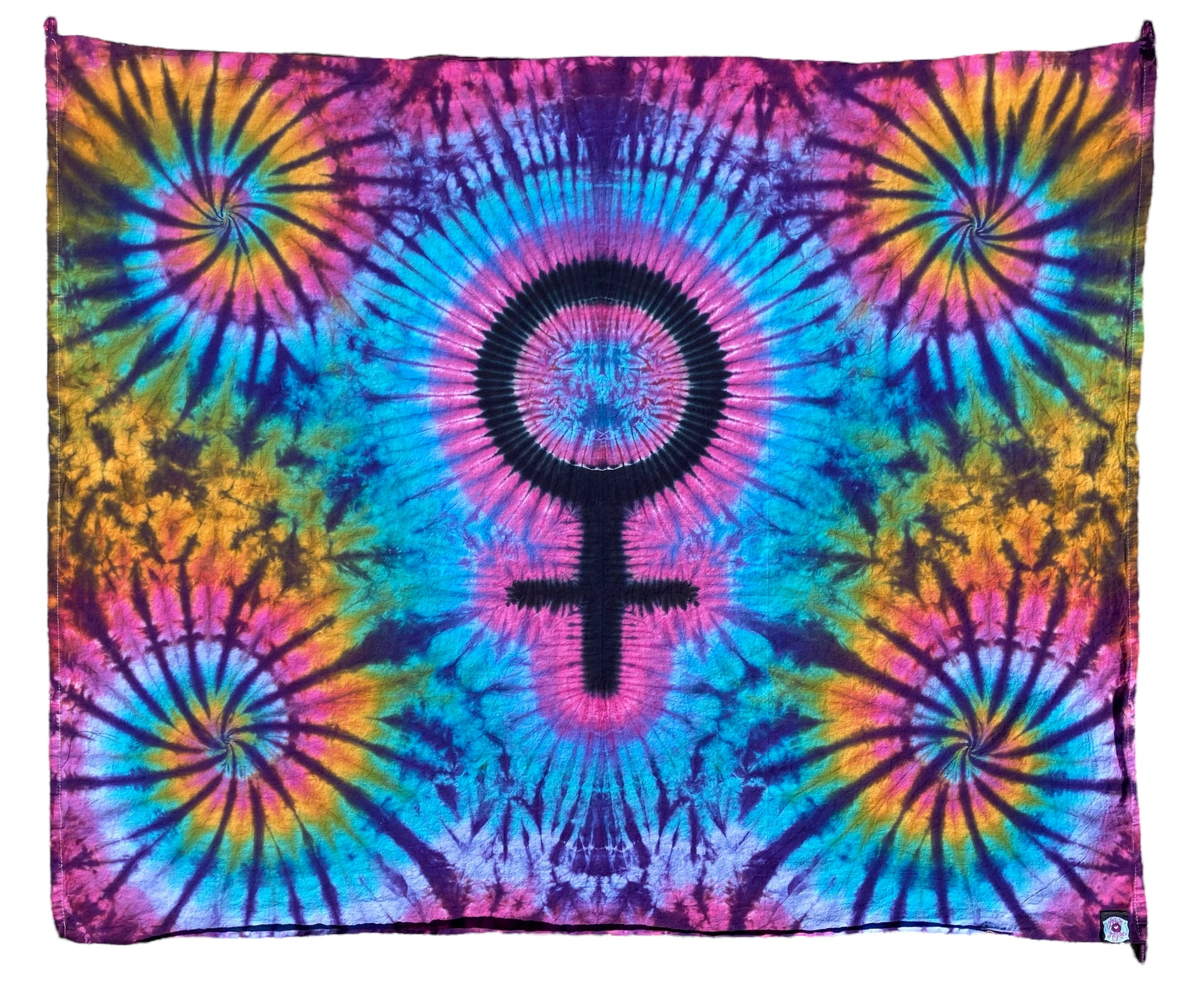 30" x 45" Female Symbol Tie-dyed Mini Tapestry/Wall Hanging **Partial donation to Women's Charity**