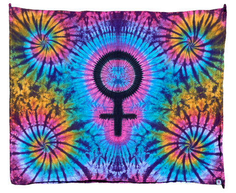 30" x 45" Female Symbol Tie-dyed Mini Tapestry/Wall Hanging **Partial donation to Women's Charity**