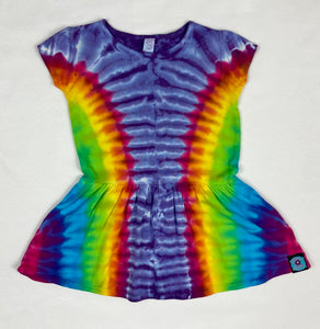 Toddler Purple/Rainbow Tie-Dyed Dress, 2