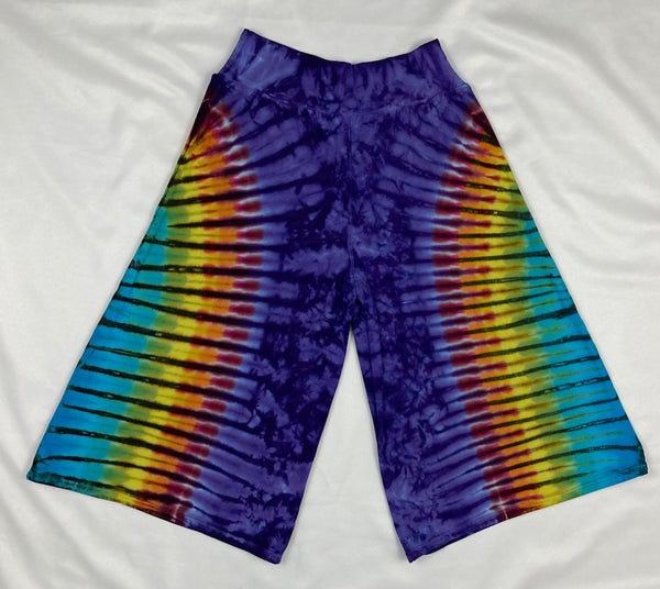 Ladies Purple/Rainbow Gaucho Shorts, L