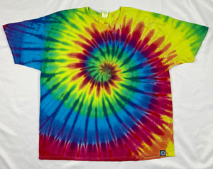 Adult Rainbow Spiral Tie-Dyed Tee, 3XL