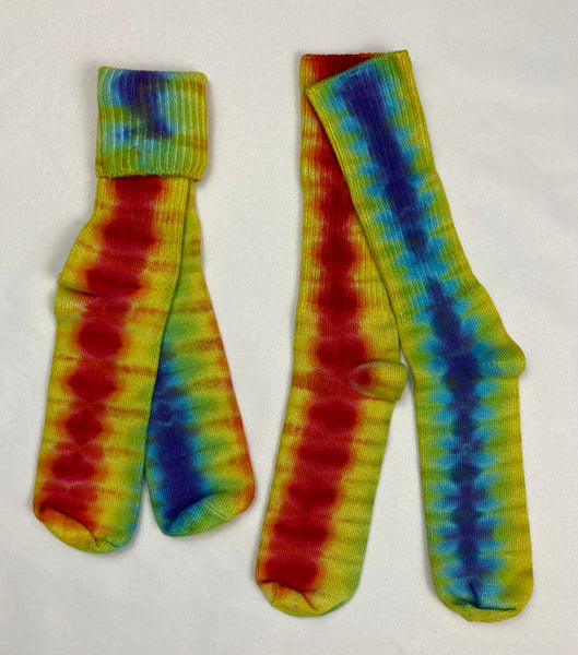 Adult Multi-Color Tie-Dyed Bamboo Socks, 9-11