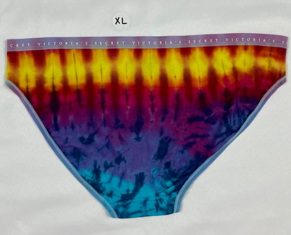 Women's Rainbow Victoria's Secret Tie-Dyed Panties, XL – Art by