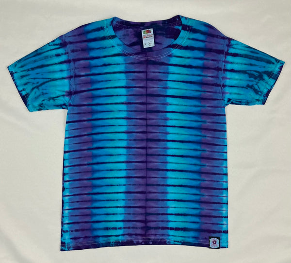 Kids Blue/Purple Striped Tie-Dyed Tee, Youth S