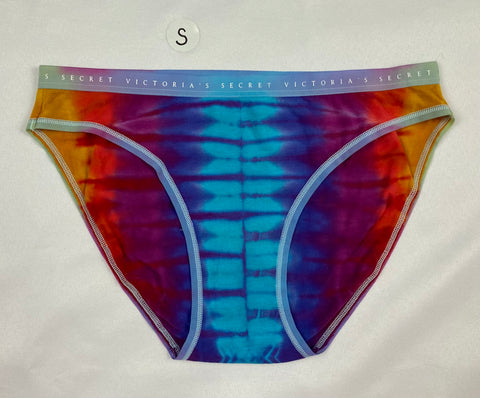 Women's Rainbow Stripe Victoria's Secret Tie-Dyed Panties, S
