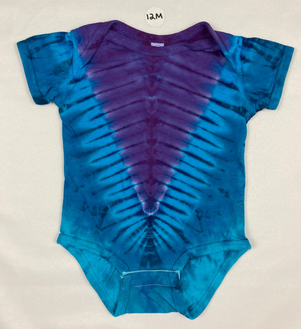 Baby Purple/Blue Tie-Dyed Bodysuit, 12M