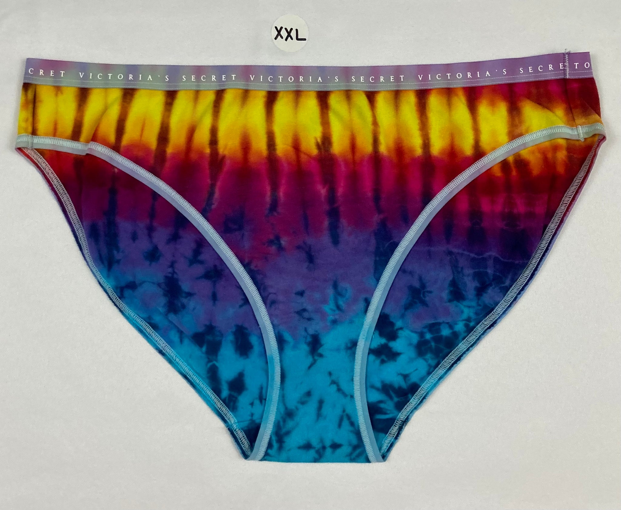 Women's Rainbow Victoria's Secret Tie-Dyed Panties, XXL