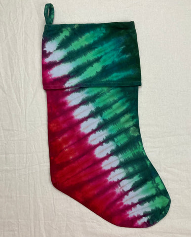 Red/Green Tie-dyed Xmas Stocking - L/XL (single)