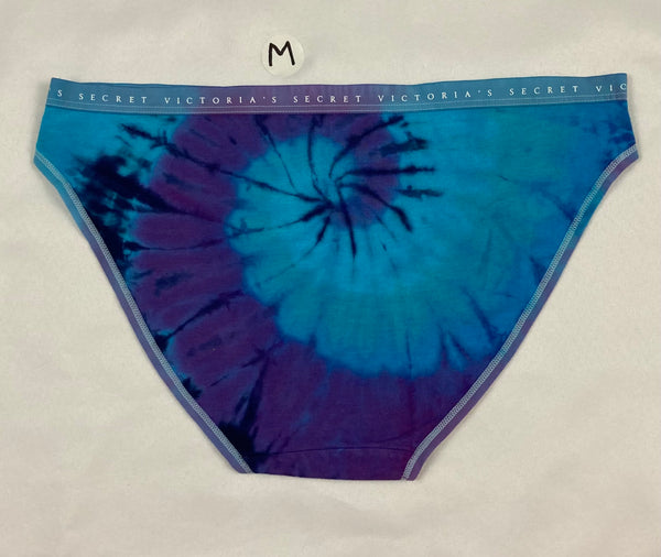 Women's Blue/Purple Victoria's Secret Tie-Dyed Panties, M