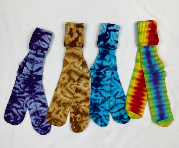 Adult Multi-Color Tie-Dyed Bamboo Socks, 11-13
