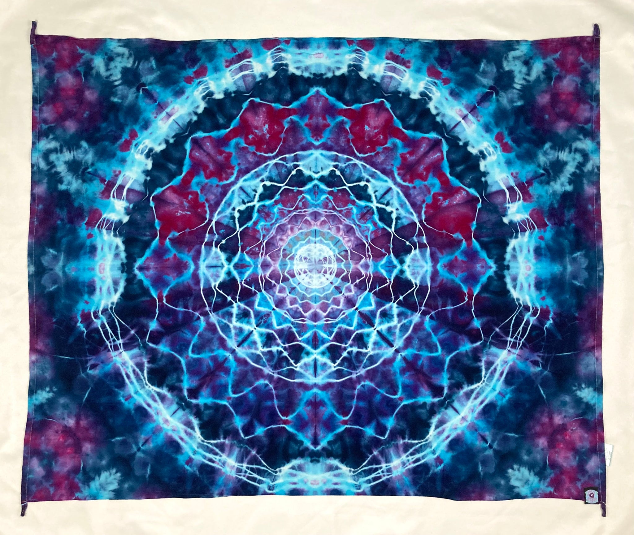 30" x 45" Blueberry Mandala Ice-dyed Mini Tapestry/Wall Hanging