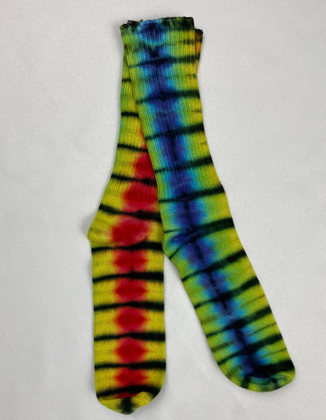 Adult Multi-Color Tie-Dyed Bamboo Socks, 9-11