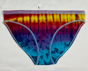 Women's Rainbow Victoria's Secret Tie-Dyed Panties, L