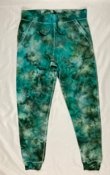 Adult Green Ice-Dyed Jogger Sweatpants, XL