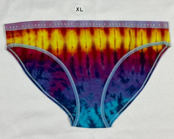Women's Rainbow Victoria's Secret Tie-Dyed Panties, XL