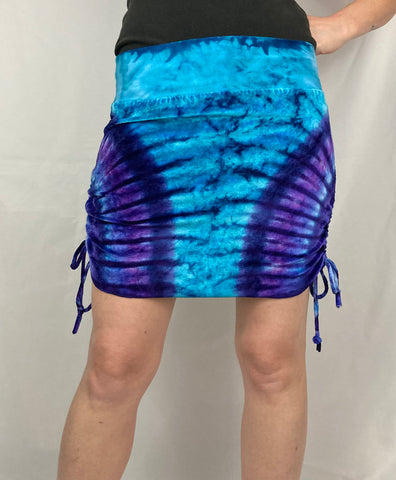 Ladies Blue/Purple Velour Mini Skirt w/ ties, S
