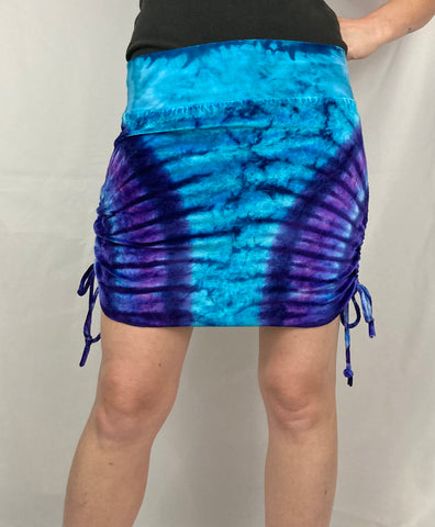 Ladies Blue/Purple Velour Mini Skirt w/ ties, S-XXL