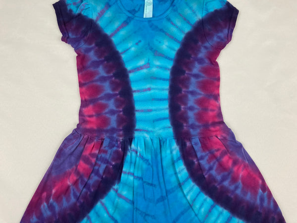 Toddler Blue/Purple Tie-Dyed Dress, 4