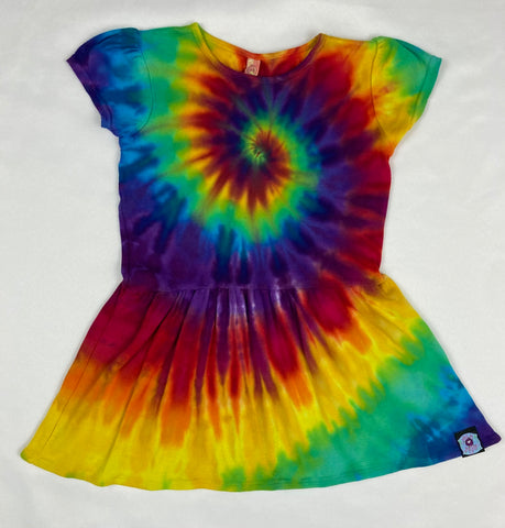 Toddler Rainbow Spiral Tie-Dyed Dress, 3