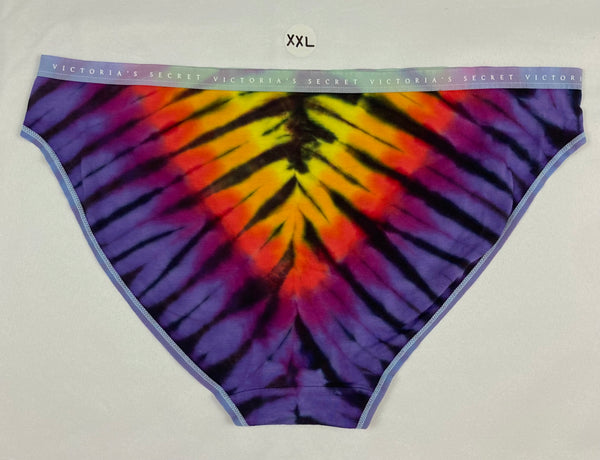 Women's Rainbow/Black Victoria's Secret Tie-Dyed Panties, XXL