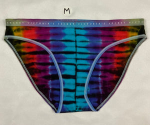 Women's Black/Rainbow Victoria's Secret Tie-Dyed Panties, M