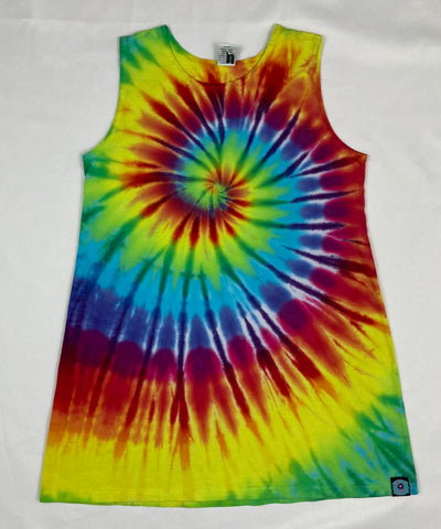 Youth Rainbow Spiral Tie-Dyed Tank Dress, 10