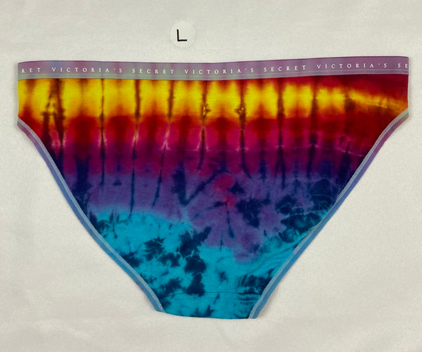 Women's Rainbow Victoria's Secret Tie-Dyed Panties, L