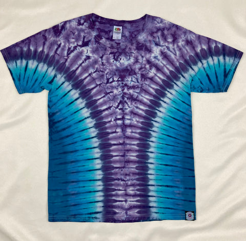Kids Purple/Blue Tie-Dyed Tee, Youth L