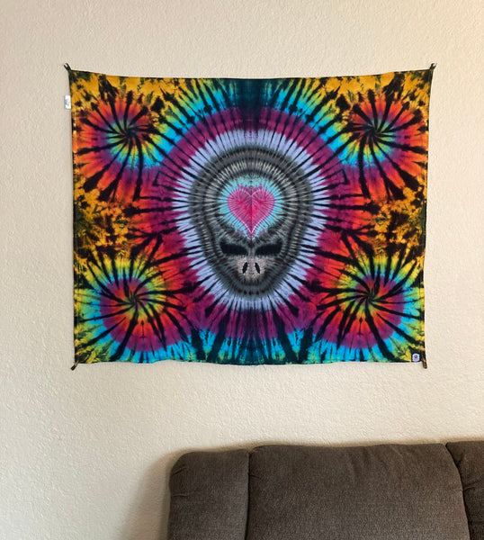 30" x 45" SYF Heart/Spiral Tie-dyed Mini Tapestry/Wall Hanging