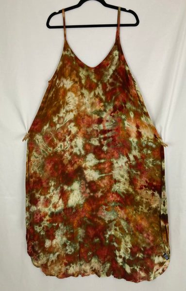 Women's Gold Ice-Dyed Rayon Maxi Dress, 2XL