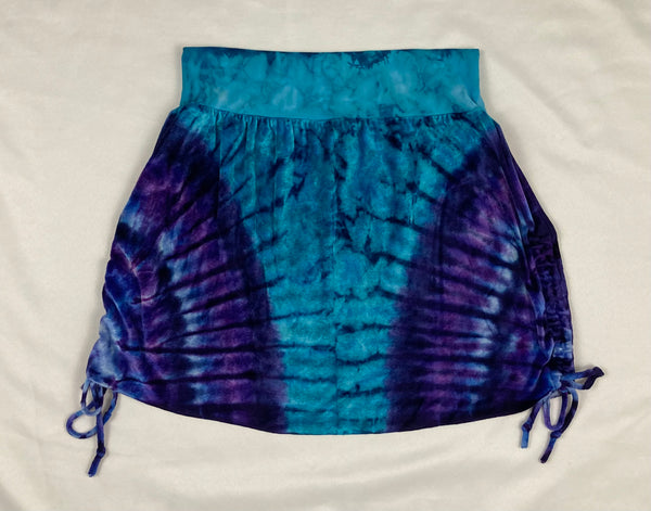 Ladies Blue/Purple Velour Mini Skirt w/ ties, S