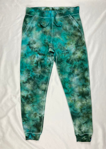 Adult Green Ice-Dyed Jogger Sweatpants, XL