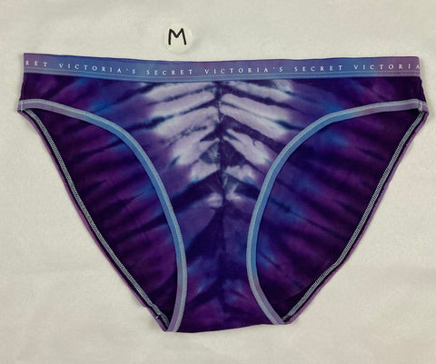 Women's Purple Victoria's Secret Tie-Dyed Panties, M