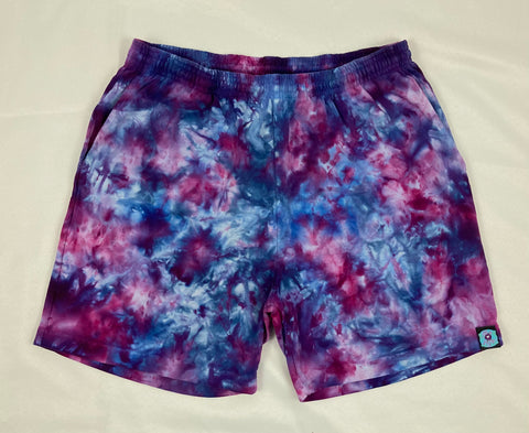 Men’s/Unisex Purple Ice-Dyed Shorts, M (32)