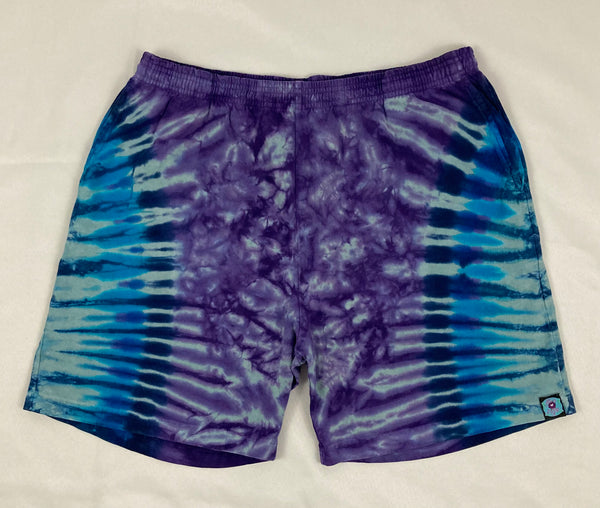 Men’s/Unisex Purple/Blue Tie-Dyed Shorts, XL (36)