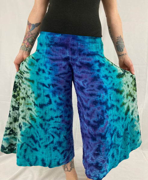 Women's Purple Ocean Tie-Dyed Spirit Pants, one size